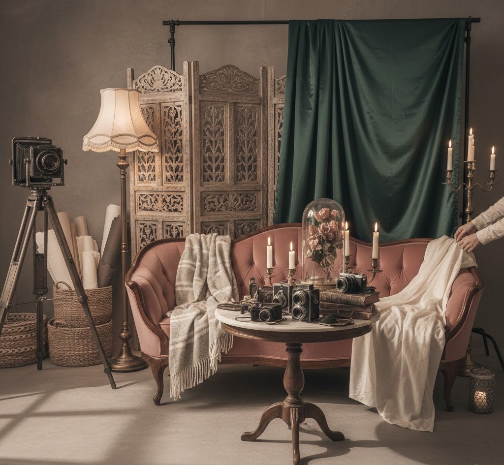 Indoor photo session setup